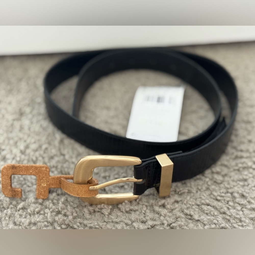 Mango Black Belt with Gold Buckle